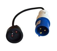 Adaptateur De Camping, Prise Mâle Cee17, Prise Française Femelle, Ip44, Section De Câble 1.5mm2, 16 Ampères - Tibelec
