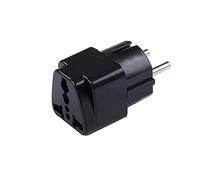 Adaptateur de Conversion de Prise - AC 250V 10A EU Plug EU Power Plug Converter, Universal RU ES US Conversion Adapter, Europe Power Plug Converter Socket(Le Noir)