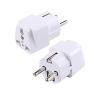 Adaptateur de Conversion de Prise - AC 250V 10A EU Plug EU Power Plug Converter, Universal RU ES US Conversion Adapter, Europe Power Plug Converter Socket(White)
