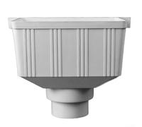 Adaptateur de dérivation de gouttière en PVC blanc, raccord de drainage de toit pour système de collecte d'eau de pluie et utilisation dans le jardin (110 x 75 mm)