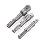Adaptateur de Douille à Impact 1/4 3/8 1/2, Rallonge à Billes | Connexion Rapide, Verrouillage Sûr, pour Mandrin et Perceuses, Finition Argentée, 124g, Modèle Droit