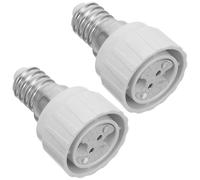 Adaptateur de Douille de Lampe E14 vers Gu5.3 2 Pièces pour LED | Circuit Régulateur Intégré, Installation Simple, Métal et Plastique Blancs, pour Lampes Murales Table
