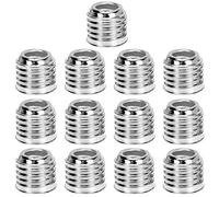 Adaptateur de Douille E14 vers E27, Aluminium, Lot de 15 | Conversion Simple, Remplacement Solide, pour Sous-sols et Garages, Finition Argentée, Usage Pratique