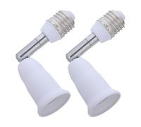 Adaptateur de Douille E27 Flexible à Col de Cygne 2 Pièces | Plastique et Métal, Blanc, Compatibilité E27 à E27, Rallonge pour Éclairage DIY Domestique