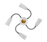 Adaptateur de Douille E27 vers Multi-têtes, Tuyau Flexible, Rotatif | Plastique Blanc, Montage sans Outil, pour Plafonnier E27, Maison et Studio, Usage Simple