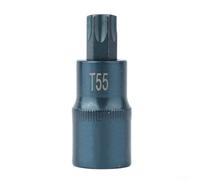 Adaptateur de douille Torx 1/2" pour tige hexagonale T30-T70 pour perceuse-visseuse - Design antidérapant de qualité professionnelle - Revêtement bleu - 55 mm (T55)