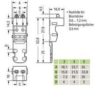 ADAPTATEUR DE FIXATION - POUR LES BLOCS DE RACCORDEMENT 5 FILS - SÉRIE 221 - 4 mm² - AVEC PIEDS POUR MONTAGE SUR PLACE - NOIR