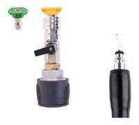 Adaptateur de nettoyeur haute pression 1/4 avec buse verte et jaune - Pivotant anti-enchevêtrement à 360° pour - Raccord de tuyau haute pression 15 cm (C)
