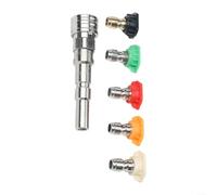 Adaptateur de nettoyeur haute pression en acier inoxydable de qualité professionnelle avec connexion rapide de 6,35 mm pour unités Nilfisk Kew Plus cinq buses pour un nettoyage polyvalent de surface