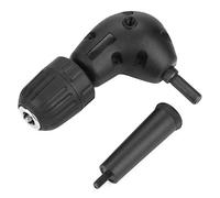 Adaptateur de perceuse à angle droit 90 degrés Fixation de perceuse électrique légère de haute qualité Mandrin sans clé à tige ronde de 9,5 mm pour espaces restreints Noir 3/8