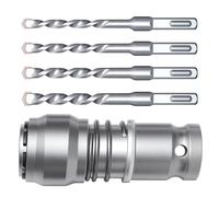 Adaptateur de perceuse à percussion | Convertisseur carré à serrage rapide | Acier allié | Mécanisme de dégagement rapide | Convertit l'entraînement carré en | Ajustement sûr avec couple élevé