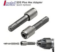 Adaptateur de perceuse à percussion SDS Plus pour convertir en adaptateur de tige hexagonale de 1/4 pouce, support de bits pour porte-embout de visseuse électrique et hoc Convertisseur de perce
