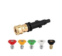 Adaptateur de pistolet de nettoyeur haute pression avec 5 buses multi-angles, raccord rapide 1/4" en laiton massif pour canon à mousse et lance de pulvérisation