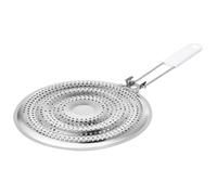 Adaptateur de Plaque à Induction Rond, Acier Inoxydable Argenté | Diffusion Homogène, Poignée Creuse, Trou Suspendre, pour Cafetières et Petites Casseroles