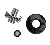 Adaptateur de pommeau de douche en cuivre à angle réglable - Fixation murale - Finition chromée - Filetage mâle 1,27 cm - Raccord de robinet de 1,9 cm - Pied incurvé - Argenté - 18 mm - 24 mm - Pour