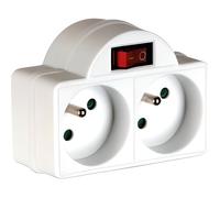 ADAPTATEUR DE PRISE AVEC INTERRUPTEUR - 2 PRISES