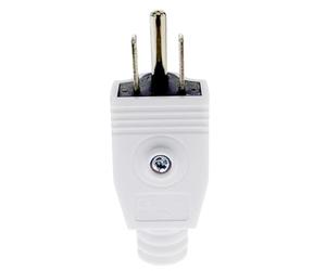 Adaptateur de prise d'alimentation secteur mâle 3 broches Nema 5-15P américain, câble d'extension recâblé(White)