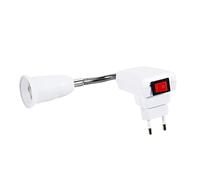 Adaptateur de prise de courant enfichable, rallonge de cou flexible, convertisseur de support d'ampoule avec interrupteur pour utilisation intérieure et extérieure, porche, garage, patio