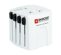 Adaptateur de Prise de Voyage Universel SKROSS - Prises France (sans terre) vers Royaume-Uni (UK), Etats-Unis (USA), Australie, Chine, France et plus de 200 autres destinations.