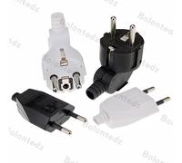 Adaptateur de prise européenne de remplacement 16A mâle France corée allemagne prise prises ca réjouible Schuko prise murale ue pour câble d'alimentation 4.8mm White 1pcs