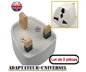 Adaptateur de prise - ZISONIX - EUROPE / ANGLETERRE - Lot de 2 - Intérieur