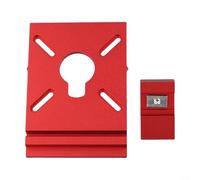 Adaptateur de rail de guidage en aluminium pour le travail du bois - Compatible avec les scies à chenille, pour gabarit de coupe de précision avec bouchon pour défonceuses de garniture, rouge