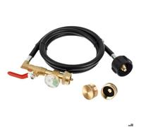 Adaptateur De Recharge Pour Bouteille De Gaz Propane, Raccord Pour Bouteille De Gaz Avec Jauge Luminescente, Connecteur En Laiton