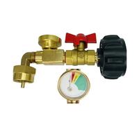 Adaptateur de Remplissage pour Bouteille de Gaz avec Manomètre Lumineux et Valve Sécurité, Connecteur Jaune pour Propane - HWDIY