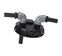 Adaptateur de réservoir d'eau IBC 163 mm, 2 raccords rapides de tuyau de 25 mm, couvercle en plastique PP avec joint en caoutchouc, couvercle ventilé pour irrigation de jardin, aquarium,