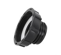 Adaptateur de réservoir IBC 80 mm vers S60 x 6 | Plastique pour connecteur de conteneur IBC réduisant le filetage grossier de 80 mm vers DN50/DN60 pour barils 640L-1000L et eau de pluie | Noir