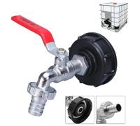 Adaptateur de réservoir IBC Connecteur à filetage 1/2"", Robinet Cuve 1000L Robinet Recuperateur Eau De Pluie, Robinet Sortie