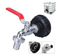 Adaptateur de réservoir IBC Connecteur à filetage 1/2"",Robinet Cuve 1000L Robinet Recuperateur Eau De Pluie,Robinet Sortie Raccord
