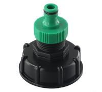 Adaptateur de réservoir IBC S60 x 6 avec couvercle à filetage femelle de 2,5 cm, connecteur de réservoir d'eau en plastique PP noir pour jardin