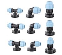 Adaptateur de réservoir IBC S60x6, connecteur à filetage grossier for tuyau PE PVC PPR 20/25/32mm, raccord de tuyau d'eau de jardin, coude 1'' 1/2'' 3/4'', sortie droite, té domestique en plastique