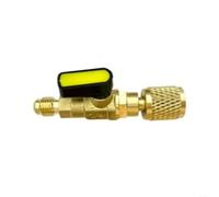 Adaptateur de robinet à boisseau sphérique SAE en laiton 6,35 mm, raccord d'arrêt rapide pour systèmes de climatisation R12 R22 R134A R32 R454, idéal pour le chargement, l'aspiration, la récupération