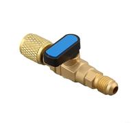 Adaptateur de robinet à tournant sphérique HVAC 6,35 mm SAE à arrêt droit pour R134a R22 R12 R410a - Outil de charge en laiton