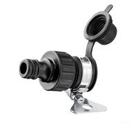 Adaptateur de robinet externe Karcher - Joint de connexion rapide pour tuyau de 10,2 cm et 12,7 cm - Compatible avec le nettoyage extérieur et l'irrigation de jardin - Léger - Noir
