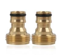Adaptateur de Robinet pour Tuyau d'Arrosage en Laiton avec Filetage Extérieur 3/4 Pouces, Raccord Rapide Compatible avec Systèmes Gardena,pour Jardin, Maison et Agriculture (2x 3/4")