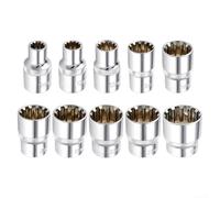 Adaptateur de tête de miroir à 12 points avec entraînement 1/2" pour embout Torx compatible avec liquet standard et rallonge (12 mm)