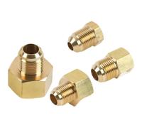 Adaptateur de Tube à filetage évasé sae femelle-mâle, Tube en cuivre pour climatisation 1/4 3/8 1/2 5/8 3/4, Joint réducteur, raccord de tuyau en laiton, 1 pièce Without Nut