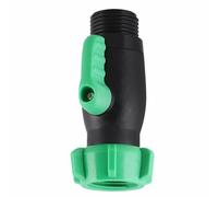 Adaptateur de tuyau 3/4" avec interrupteur, vanne d'angle 180° GHT | Matériau résistant à la corrosion, joint torique étanche contre les gouttes, poignée quart de tour, idéal pour les outils de