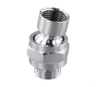 Adaptateur de tuyau de douche en laiton massif avec rotule pivotante filetage G1/2 - Connecteur d'angle réglable pour mitigeur de douche pour arrêter les fuites Finition brossée 4,90 cm (argenté)