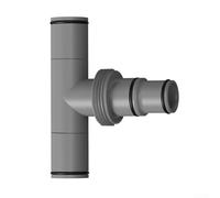 Adaptateur de tuyau de piscine 38 mm vers 32 mm pour pompes INTEX - Raccord en plastique en forme de T avec colliers de serrage pour systèmes de filtration de piscine hors sol Gris (B)