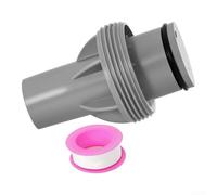 Adaptateur de tuyau de piscine hors sol 38 mm pour pompes filtrantes à cartouche de sable, compatible avec Coleman et Intex, design ABS robuste pour une installation facile (simple + ruban PTFE)