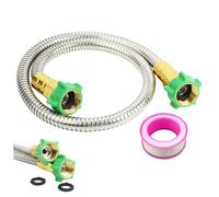 Adaptateur de tuyau femelle à femelle, eau en acier inoxydable de 2 pieds avec connexion rapide pour rallonge tuyaux d'arrosage