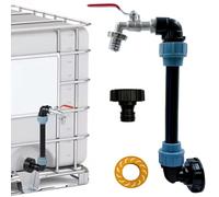 Adaptateur de tuyau fourre-tout à eau, adaptateur de tuyau fourre-tout Ibc, col cygne d'eau 3/4 pouces avec vannes d'arrêt et robinet pour réservoir baril, rouge