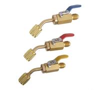 Adaptateur de valve femelle 6,35 mm A2l R-32 R-454b en laiton pour robinet à boisseau sphérique gauche pour climatisation automobile pour service et réparation
