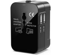 Adaptateur de voyage avec port USB-C, prise secteur internationale tout-en-un avec port de charge USB Type-C et obturateurs de sécurité intégrés