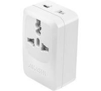 Adaptateur de Voyage États-Unis Japon Chine USB et USB C 15W Blanc