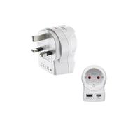 Adaptateur de voyage "EU to UK", 1 x USB-A, 1 x USB-C (PD), 20 W